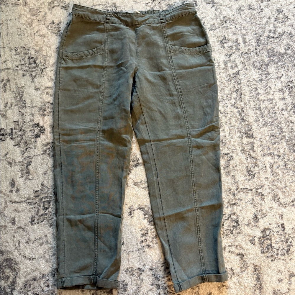 COPY - C&C California Forest Green Relaxed Linen Pants Size Medium